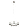 LCFE Series Lamp-Ready 5-Lamp Chandelier, 8Ft Height Adjustable, Black, Brushed Nickel Finish, E26 Base