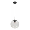 12" Seeded Glass E26 Architectural Globe Pendant, 67" Suspension, Lamp-Ready, Satin Gold Finish