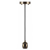 Westgate Decorative Socket Pendant, 974 Series, 6FT Cord, E26 Medium Base, Black Cord, Antique Brass