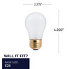 Bulbrite Incandescent 25 Watt A19 Light Bulb With A Frost Finish And Medium Screw (E26) Base, Pack Of 2, 2700K (Warm White Light) - alternate image 3