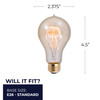 Bulbrite Incandescent 25 Watt A19 Light Bulbs With An Antique Finish And Medium Screw (E26) Base, 2200K (Amber Light) - alternate image 4