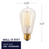 Bulbrite Incandescent 40 Watt ST18 Nostalgic Thread Light Bulb With An Antique Finish And Medium Screw (E26) Base, 2200K (Amber Light) - alternate image 4