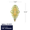 Bulbrite Grand Nostalgic Collection 60 Watt Dimmable Beehive Shape Oversized Decorative Incandescent Light Bulb With Medium (E26) Base, 2200K Amber Light, Antique Glass Finish - alternate image 3