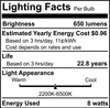 Bulbrite Solana Smart LED Wifi Light Bulb, BR30 / E26 Base, 8W, 2200K-6500K, Frost Finish - alternate image 3
