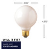 Bulbrite Incandescent 25 Watt G25 Light Bulb With A White Finish And Medium Screw (E26) Base, 2700K (Warm White Light) - alternate image 4