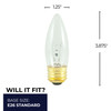 Bulbrite Incandescent 40 Watt B10 Light Bulb With A Clear Finish And Medium Screw (E26) Base, 2700K (Warm White Light) - alternate image 3