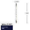 Bulbrite Halogen 100 Watt T3 Light Bulb With A Clear Finish And Double Ended (Rsc) Base, 2900K (Soft White Light) - alternate image 3