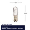 Bulbrite Halogen 50 Watt T4 Light Bulb With A Clear Finish And Double-Contact Bayonet (Ba15d) Base, 2900K (Soft White Light) - alternate image 3