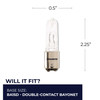 Bulbrite Halogen 100 Watt T4 Light Bulb With Double-Contact Bayonet (Ba15d) Base, 2900K (Soft White Light) - alternate image 2