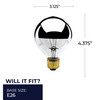 Bulbrite Incandescent 100 Watt G25 Light Bulbs With A Half Chrome Finish And Medium Screw (E26) Base, 2700K (Warm White Light) - alternate image 5