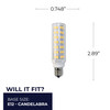 Bulbrite LED 6.5 Watt T6 Light Bulb With A Clear Finish And Candelabra Screw (E12) Base - alternate image 3
