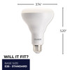 LED Filament 8 Watt Dimmable BR30 Light Bulb With Frost Finish And Medium Screw 2700K E26 Base - 2700K (Warm White Light) 650 Lumens - alternate image 4
