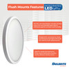 7" Round 10.3-Watt 5 Color Selectable LED Flush Mount Light, 1150 Lumens, White Finish - alternate image 3
