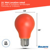 25-Watt Equivalent Ceramic Red Color A19 Weatherproof Outdoor E26 Medium Base Flood LED Light Bulb - alternate image 4