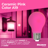 25-Watt Equivalent Ceramic Pink Color A19 Weatherproof Outdoor E26 Medium Base LED Light Bulb - alternate image 3