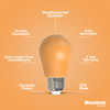 25-Watt Equivalent Ceramic Amber Color S14 Weatherproof Outdoor E26 Medium Base LED Light Bulb - alternate image 5