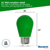 25-Watt Equivalent Ceramic Green Color S14 Weatherproof Outdoor E26 Medium Base LED Light Bulb - alternate image 4