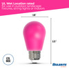 25-Watt Equivalent Ceramic Pink Color S14 Weatherproof Outdoor E26 Medium Base LED Light Bulb - alternate image 4