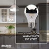 LED Filament 4.5 Watt A19 Light Bulb With A Half Chrome Finish And A Medium Screw E26 Base - 2700K (Warm White Light) 360 Lumens - alternate image 2