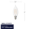 Bulbrite LED 2.5 Watt CA10 Flame Light Bulb With A Clear Finish And Candelabra Screw (E12) Base, 2700K (Warm White Light) - alternate image 3