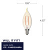 LED Filament 2.5 Watt CA10 Light Bulb With An Antique Finish And An E12 Base - 2100K (Amber Light) 160 Lumens - alternate image 3