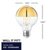 LED Filament 4.5 Watt G25 Light Bulb With A Half Gold Finish And A Medium Screw E26 Base - 2700K (Warm White Light) 350 Lumens - alternate image 5