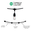 Bulbrite 14 Ft, 10-Socket Decorative Kit With Clear Incandescent String10/E26/Black-S14kt Indoor And Outdoor String Lights, Foot, Black - alternate image 4