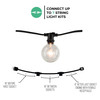Bulbrite 14 Ft, 10-Socket Decorative String Light Kit With Clear Incandescent Globe (G16) Bulbs, 14 Ft, Black, 14 Ft - alternate image 4