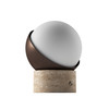 Orb Rechargeable Cordless LED Table Lamp, 3-Levels Brightness Touch Sensor Control, Travertine / Chocolate Bronze - side view