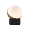 Orb Rechargeable Cordless LED Table Lamp, 3-Levels Brightness Touch Sensor Control, Black Marble / Brushed Brass - lifestyle image