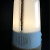 Groove Cordless LED Outdoor Table Lamp With Dimmer, Built-In Rechargeable Battery, 3-Level Brightness, Bluetooth Speaker / Color Changing, White - angled view