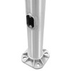 25' Round Tapered Aluminum Light Pole, 7" Diameter, 0.156" Wall Thickness, Brushed Natural Aluminum, 4-Bolt Base, 10"-11" Bolt Circle