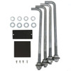 20 Foot Square Hinged Aluminum Light Pole, 5" Wide, 0.188" Wall Thickness, 9" Bolt Circle, Dark Bronze