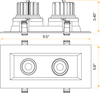 3.5” Double Head Regress Multiple Gimbal White - alternate image 2