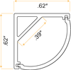 1/2" Aluminum Surface Mount Corner Channel - alternate image 4