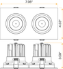 3.5” Double Head Multiple Gimbal White - alternate image 3