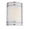 Sunpark Electronics MDF032D-62 Wall Sconce, Integrated LED, 15W, 3000K, 120-277V, Satin Nickel, Frosted Glass