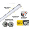 ProLED Select Linear Vaportight Series - Gen 2, 4', Lumen Selectable, Color Selectable 3500K/4000K/5000K, 120-277V, Emergency Battery Backup