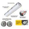 Halco ProLED Select Linear Vaportight Series Gen 2, 2', Lumen Selectable, Color Selectable 3500K|4000K|5000K, 120-277V, Emergency Battery Backup
