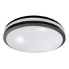 Halco Flushmount Modern Double Ring, 14", Color Selectable 2700K|3000K|3500K|4000K|5000K, Black, 120V, Triac Dimming
