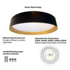 Flushmount Thick Black Ring, 14" Round, Color Selectable 2700K/3000K/3500K/4000K/5000K, Black/Gold Finish, 120V