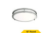 Flushmount Double Ring, 12", Color Selectable 2700K/3000K/3500K/4000K/5000K, Brushed Nickel, 120V, Triac Dimming