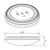 Flushmount Mushroom Fixture, 13", Color Selectable 2700K/3000K/3500K/4000K/5000K, White, 120V, Triac Dimming