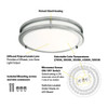 Flushmount Double Ring, 14", Color Selectable 2700K/3000K/3500K/4000K/5000K, Brushed Nickel, 120V, Microwave Motion Sensor