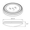 Flushmount Mushroom Fixture, 11", Color Selectable 2700K/3000K/3500K/4000K/5000K, White, 120V, Microwave Motion Sensor