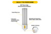 Halco ProLED Select Plug-In Lamp, Triple Tube, Omni-Directional, 23W, 80 CRI, 3000K/3500K/4000K/5000K Selectable, Type B Ballast Bypass, GX24D-5 2-Pin Base, LED Generation 2, Non-Dimmable
