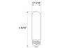 Decorative LED Filament Tube Lamp, T10, 5W, Clear, Gen4 Filament LED, 90 CRI, E26 Base, Dimmable