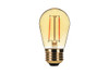 Decorative LED Filament Sign Lamp, S14, Amber Finish, 2200K, 90 CRI, E26 Base, Dimmable, 2.2W, 120V