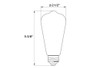 Decorative LED Filament ST19 Lamp, 5W/9W, Clear, Filament LED Gen 4, 90 CRI, 2700K/3000K/5000K, E26 Base, Dimmable, Title 24 Options