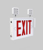 Exit Combo | Steel | NYC Compliant | Style 1 | White Color | Single or Double Facing | Red Lettering | 6500K Dual Heads - alternate image 2
